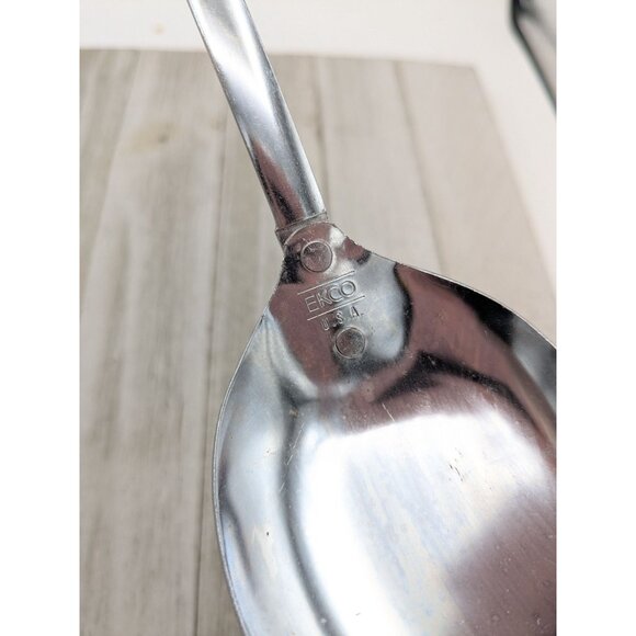 Vintage Ekco Solid Serving Spoon Almond Handle 12" - Picture 7 of 8
